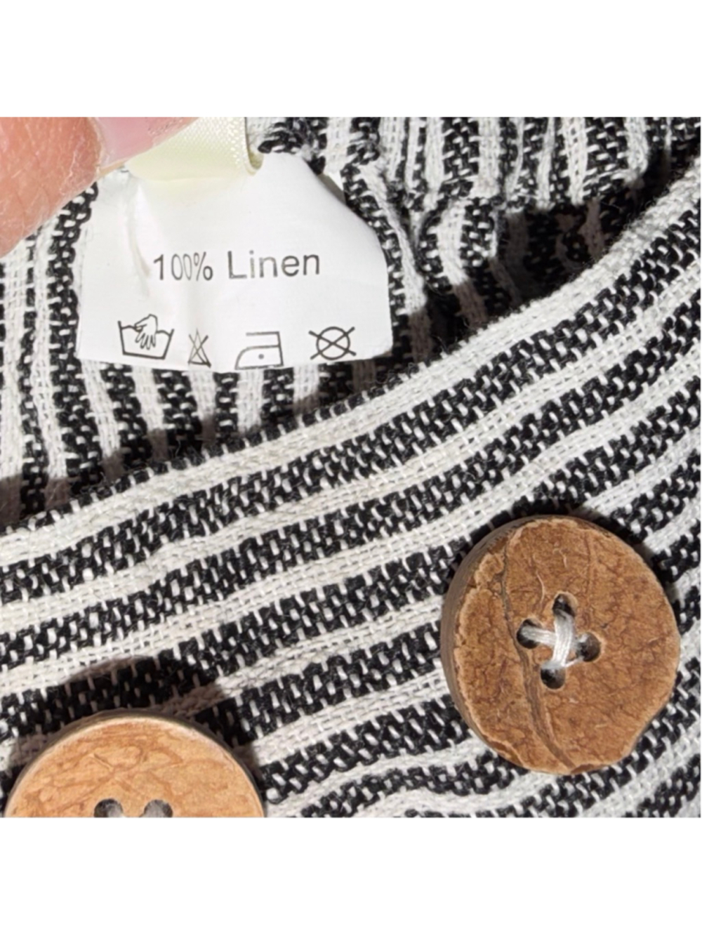 Paper Lace Small Women NWT Stripe 100% Linen Patchwork Crop Pants Lagenlook Art - Picture 10 of 12